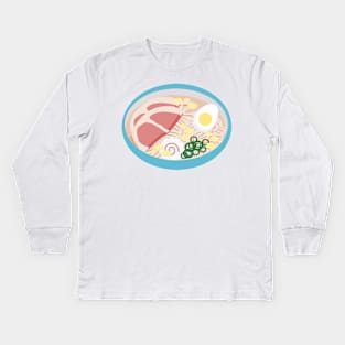 Anime Style Ramen Soup Bowl Kids Long Sleeve T-Shirt